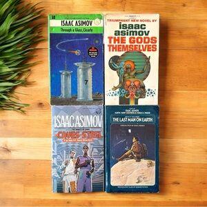Vintage Isaac Asimov Sci-Fi Paperback Lot - 4 Books